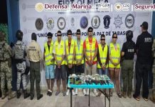 En Tabasco fueron detenidas ocho personas con armas y droga