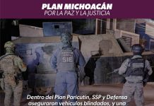 En Plan Paricutín, SSP y Defensa aseguran vehículos blindados y ametralladora en Los Reyes