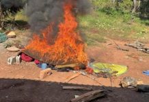 En Uruapan, dos campamentos destruidos y 5 kg de metanfetamina asegurados dentro del Plan Paricutín: SSP