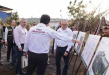 Bedolla y Zoé Robledo visitan predio para construcción de UMF en Nuevo Parangaricutiro