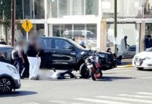 Se registra choque entre moto y camioneta en Calzada Ventura Puente de Morelia