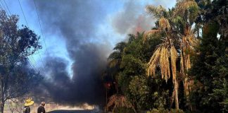 Quema de pastizal se sale de control y daña vehículos y un domicilio en Uruétaro, Tarímbaro