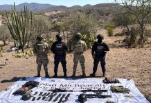 SSP y Marina aseguran 3 armas largas y 289 cartuchos útiles en Arteaga