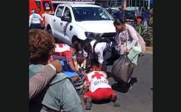 #Video | Adulta mayor es atropellada a pocos metros del Mercado Independencia, en Morelia