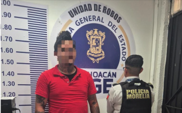 Policía Morelia detiene a masculino por robo a Farmacia Guadalajara en Villas del Pedregal