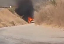 Se incendia vehículo en la Morelia-Salamanca, dentro de la región de Tarímbaro