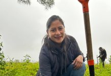 Celeste Ascencio participa en jornada de reforestación en la comunidad de Nurio