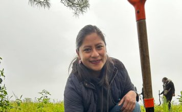 Celeste Ascencio participa en jornada de reforestación en la comunidad de Nurio