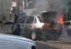 Arde vehículo en la colonia Leandro Valle; no se reportan lesionados