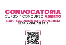 Este 6 de agosto abre el registro para el Concurso de Oposición para Secretaria o Secretario Proyectista de Sala Civil del STJE