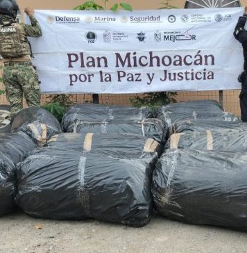 SSP y Marina aseguran camioneta con casi media tonelada de marihuana en Lázaro Cárdenas