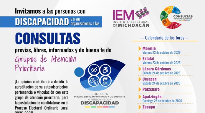 IEM invita a personas con discapacidad de todo Michoacán a participar en consulta virtual
